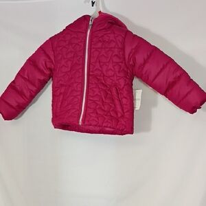 NWT Body Glove Girls Hot Pink Puffer Jacket with Hood Size 4 Winter